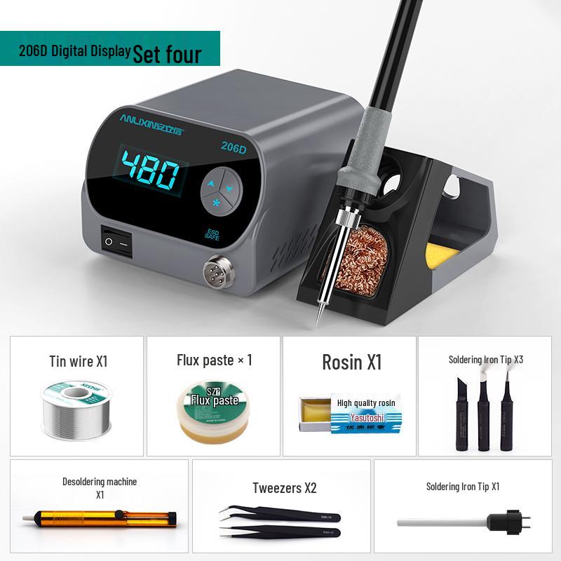 Anlixin 206D Adjustable Digital 80W Soldering Station - High Power Internal Heating Soldering Iron Tool