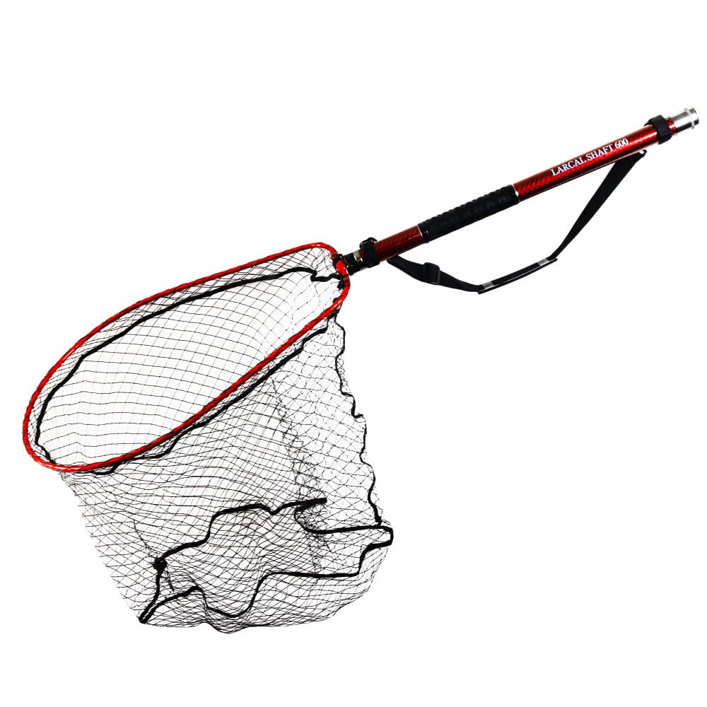 Carbon Landing Net with Rakal Shaft, Size L, Set of 2, 3.5m/4m/4.5m/5m/5.5m/6m (Red, 6m)