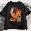 Funny Rock Hyrax Fire Meme Tee Shirt Men Women Stupid T-shirt Ugly Unhinged Tshirt Summer Opossum Raccoon Tops