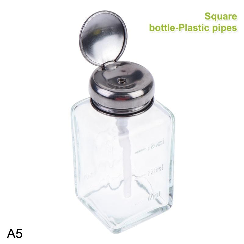 Empty Glass Nail Polish Remover Dispenser Refillable Press Pump Bottle Makeup Manicure Accessories