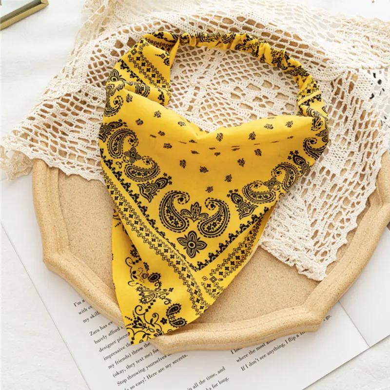 Floral Print Hair Scarf Bohemia Bandana Elastic Hair Band Triangle Scarf Kerchief Women Girl Hair Accessories Headscarf