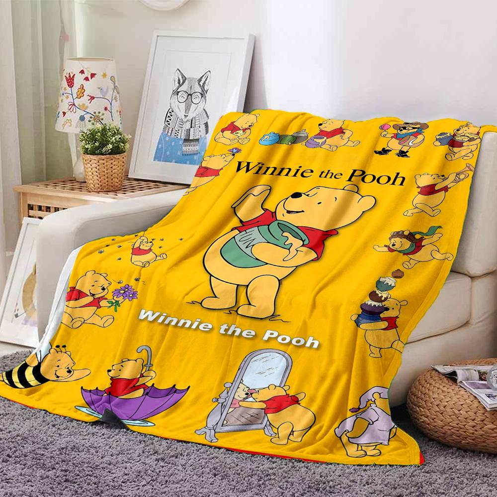 Winnie Pooh Adventures Flannel Blanket Super Soft Warm Cozy Blanket For Sofa Bed Office Travel Allseason Home Decor Gift