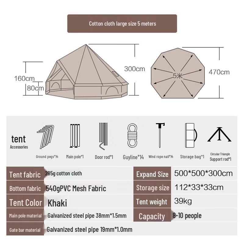 Outdoor Indian Teepee Tent with Chimney Port
