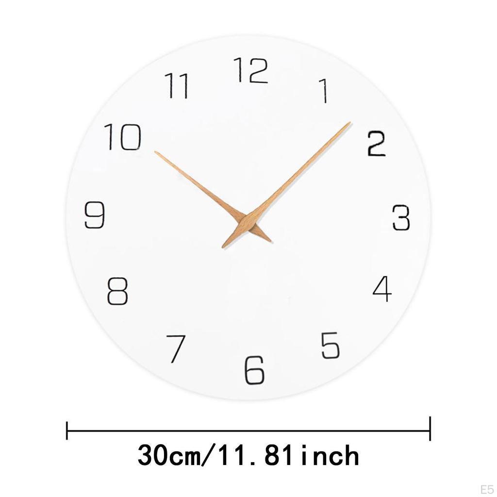 Nordische Wanduhr Leise Nicht tickend 11,81'' Dekorativ für Büro Schlafzimmer Flur Esszimmer
