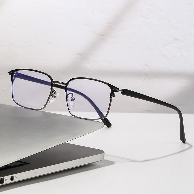 Blue Light Filter Eyeglasses Men's Retro Business Eyeglass Lightweight Glasses Clear Vision