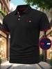 Short-Sleeve Casual Lapel Top, New Color-Block Men's Lapel, Golf Summer Casual Breathable Fashion Short-Sleeve Golf Sweatshirt