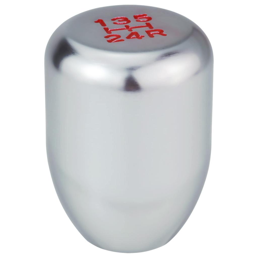 Arenbel 5 Speed Alloy Car Shifter Head Short Gear Shifting Stick Shift Lever Knob for MT Automotive Universal Silver
