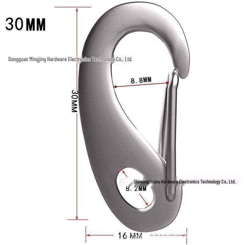 304 Stainless Steel Egg-Shaped Spring Hook Key Clip for Outdoor Use