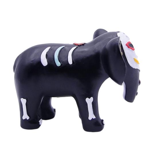 Halloween Elephant Cow Figurine Hand-painted Animal Resin Statue Sculpture Home Office Desktop Bookshelf Decoration Holiday Party Ornament