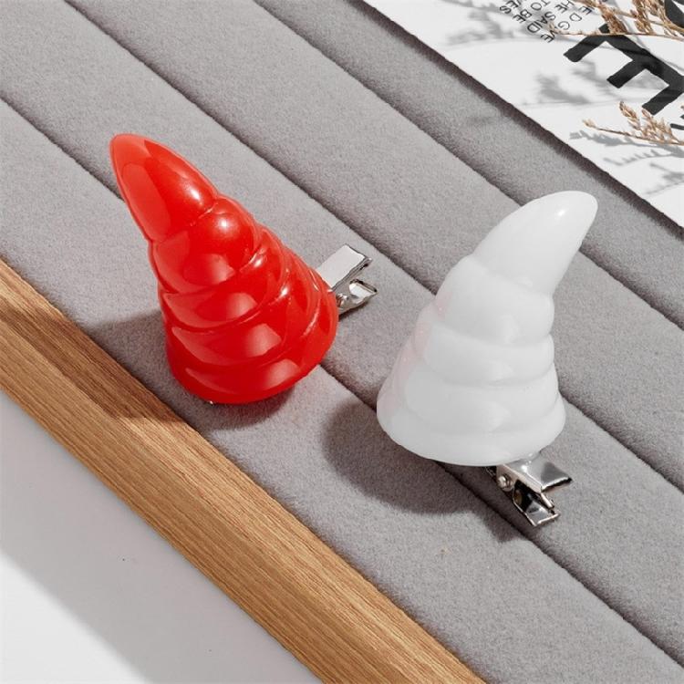 Halloween Small Rhinoceros Barrettes Rhinoceros Party Wear Devil Horn Shape Clip