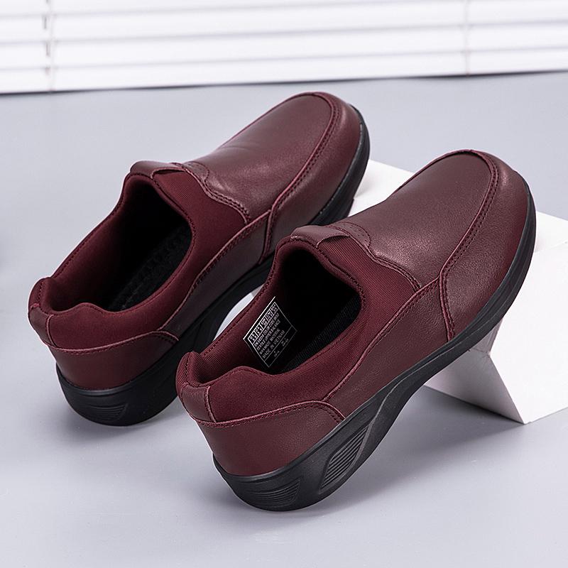 Fashion Spring Autumn Women's Fashion Pumps Shoes Male And Female Couples Genuine Leather Wedge Single Casual Shoes Mother Flat Shoes