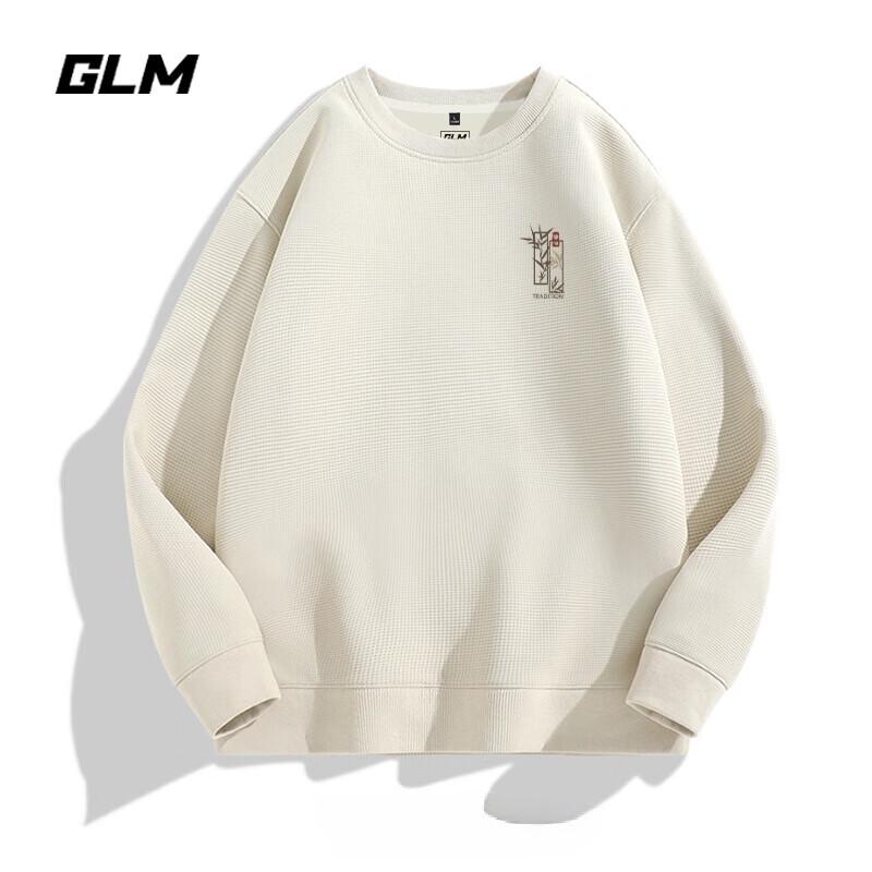 

GLM Men s Waffle Knit Loose Fit Pullover Sweatshirt XL