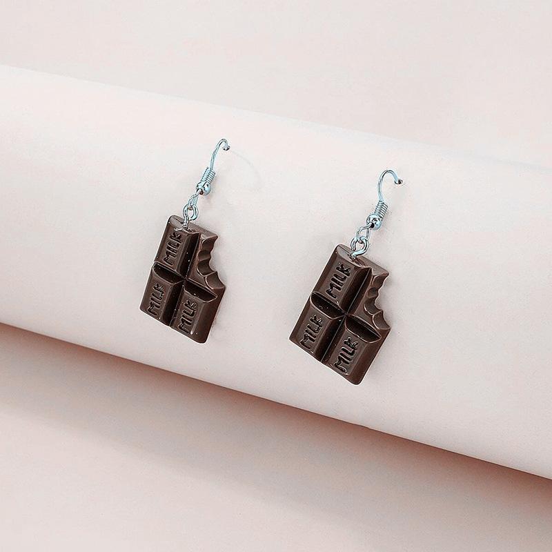 

Новые серьги-имитаторы шоколада для женщин, забавные, милые, простые и персонализированные летние маленькие свежие серьги коричневый