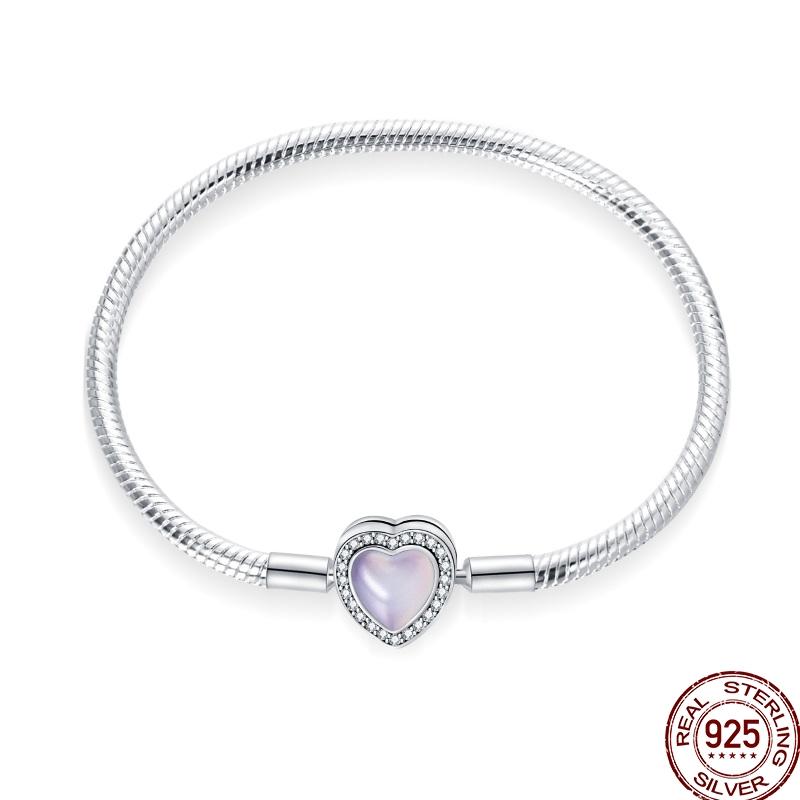 925 Sterling Silver 17-20CM Original Bracelets Heart Moon Sun Clasp Bead Charm Bracelet Fit DIY Charms Beads for Women Jewelrys
