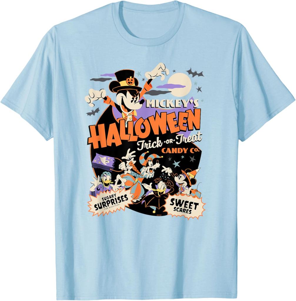 Hot Fashion Disney Mickey’s Halloween Trick or Treat Candy Co. T-Shirt S-4XL Four Seasons Gift
