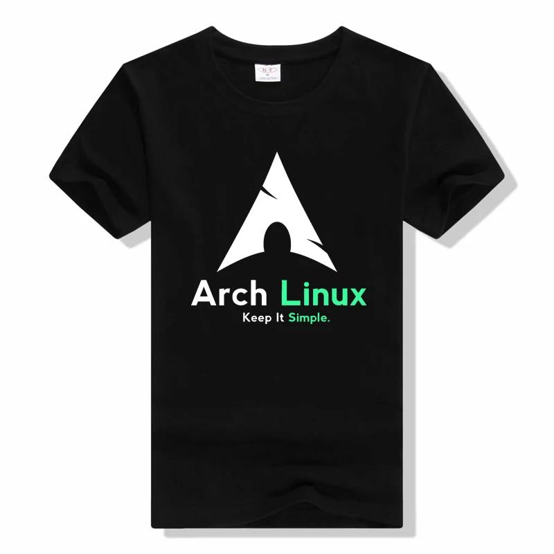 Arch Linux T Shirt Tee Shirt Short Sleeve Crewneck T-Shirts Male Harajuku Fabric Tops T Shirt O Neck tshirt