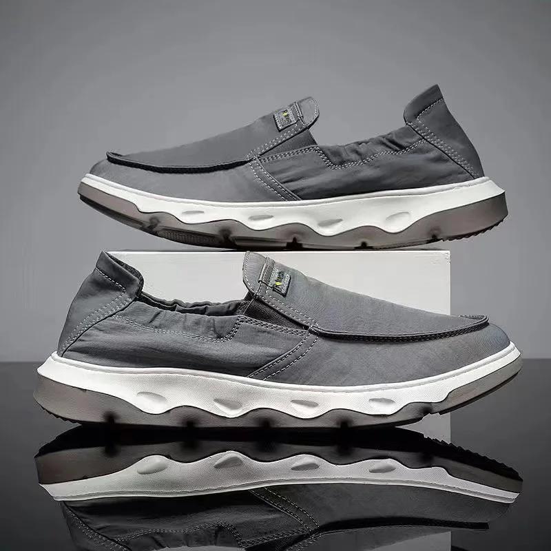 Fashion Mens Walking Shoes Summer Slip-on Loafers Breathable Casual Solid Color Sneakers Large Size Flats Zapatillas Deportivas Hombre