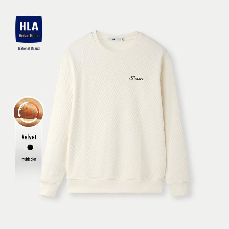 

HLA Men s Smart Fleece Micro-Elastic Round Neck Jacquard Embroidered Sweatshirt 165(46)