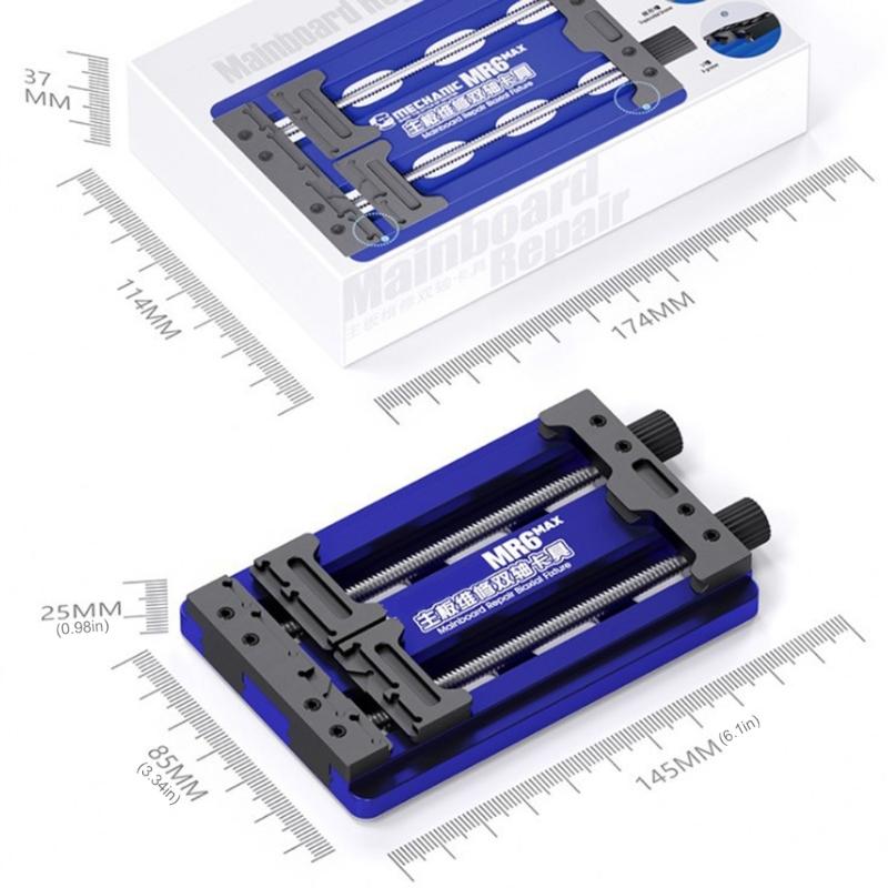 Aluminum Mobile Phone Repair Stand Double Shaft Soldering Fixture for Phone Motherboards IC Chip Soldering Tool