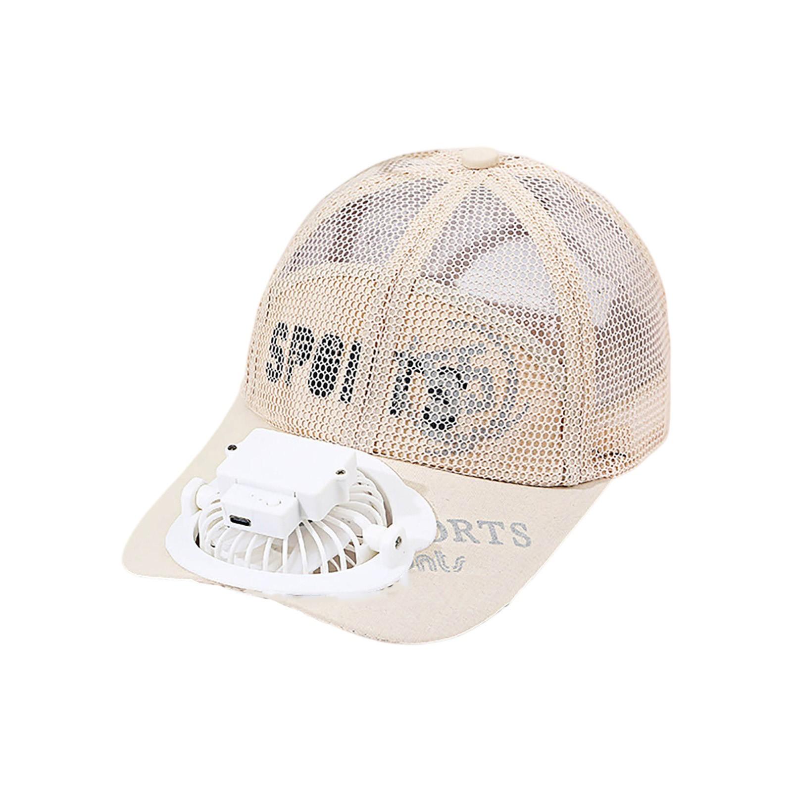 

Кепка с вентилятором для зарядки от USB, бейсболка с вентилятором, дышащая One Size бежевый