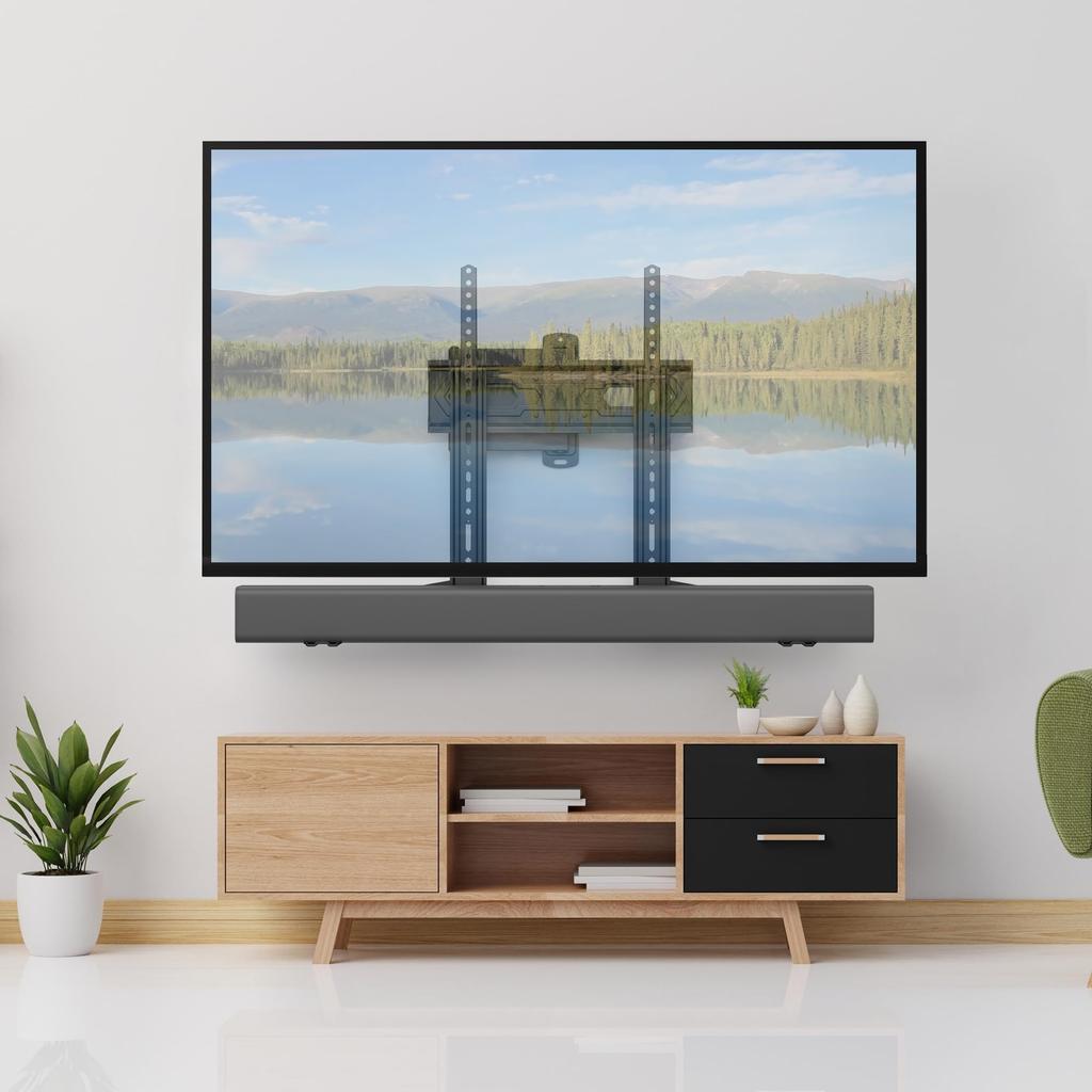 USX MOUNT Soundbar Mounting Kit, Universal Soundbar Mounting Bracket, 7.3kg Weight Capacity, Compatible with Universal Soundbars, Mounts Above or
