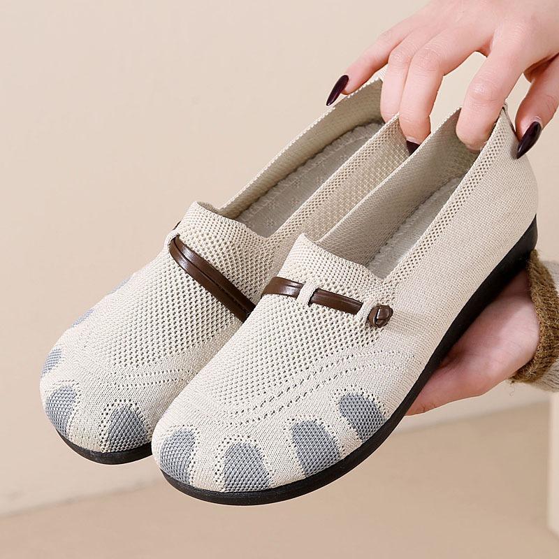 

Shoes women s spring new round head soft sole comfortable and breathable one-pedal middle-aged mother shoes work shoes 41