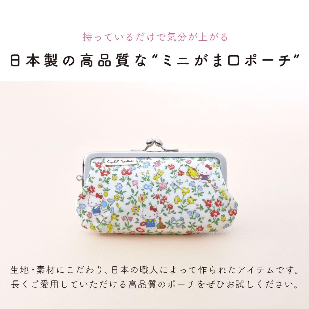 Mini saszetka z zapięciem na klamrę, z motywem Hello Kitty i kwiatowym nadrukiem Sanrio Liberty, mała, urocza i wykonana w wiśniowo-niebieskie postacie,
