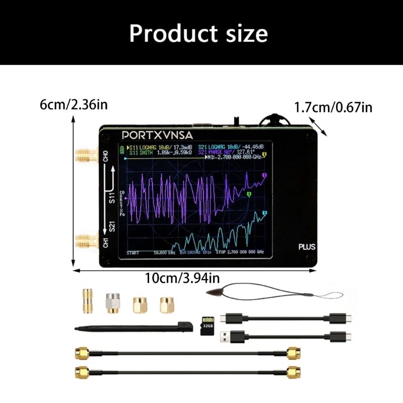 Multifunction High Resolution Handheld Vector Wide Ranging Tester 50KHz to 2700MHz Frequency Ranging with Digital Screen