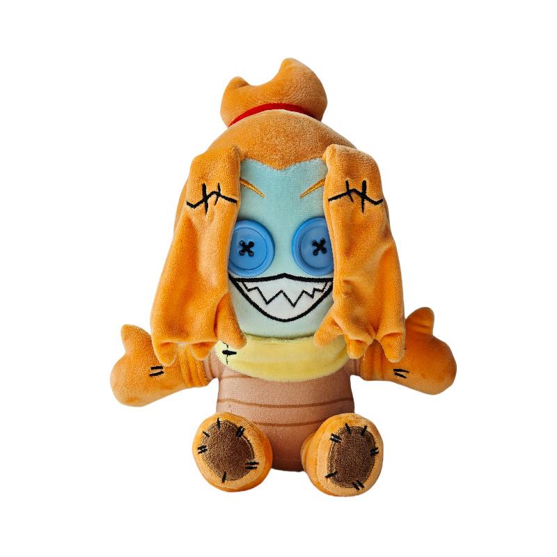 Cute Horror Girl Zombie Plush Toy Standing Doll With Open Mouth Bread Design Soft Stuffed Pillow Gift For Kids