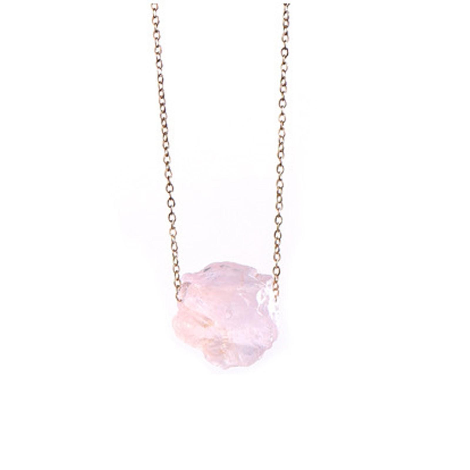 

Многоцветное колье-цепочка на ключицу неправильной формы из натурального камня с аксессуарами розовый