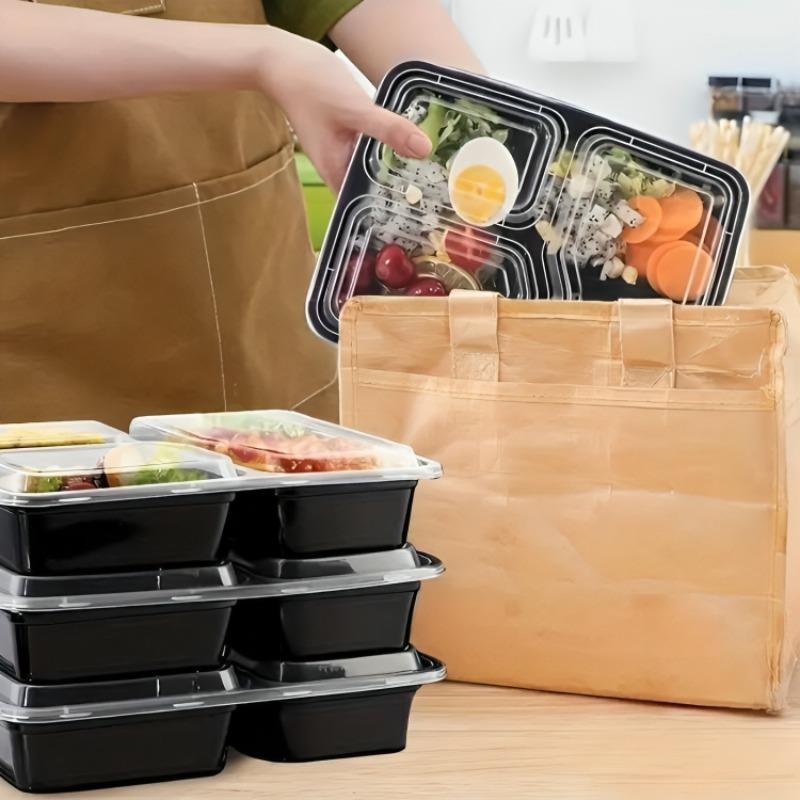 Lunch Boxes Compartments with Lids Disposable Bento Boxes Kitchen Storage Bento Fruit Takeaway Food Containers