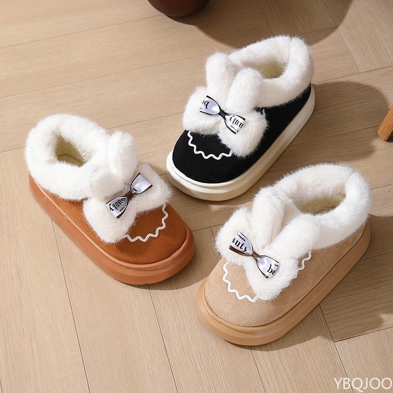 Fashion Fashionable Versatile Slippers Women Winter New Casual Minimalist Comfortable Snow Cotton Shoes Thick Soles Plush Women Shoes