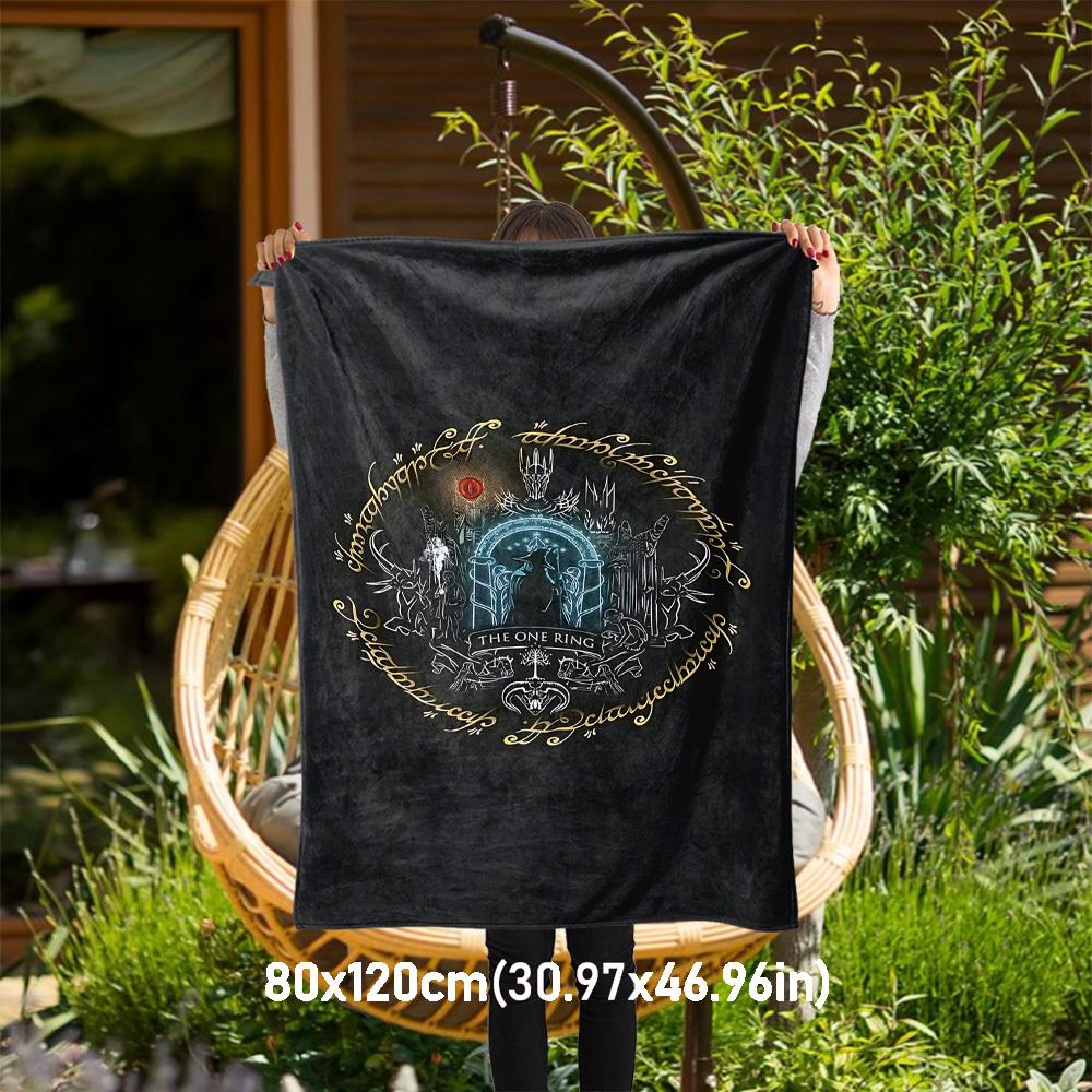 

1pc The One Ring, Lord of the Rings, Tolkien - Throw Blanket, Soft, Flannel Blankets, Living Room, All Seasons Use-1021052 80x120cm