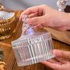 European Glass Bowl Jewelry Box: Crystal Demagnetization Purification Jar with Omamori Salt and Lid