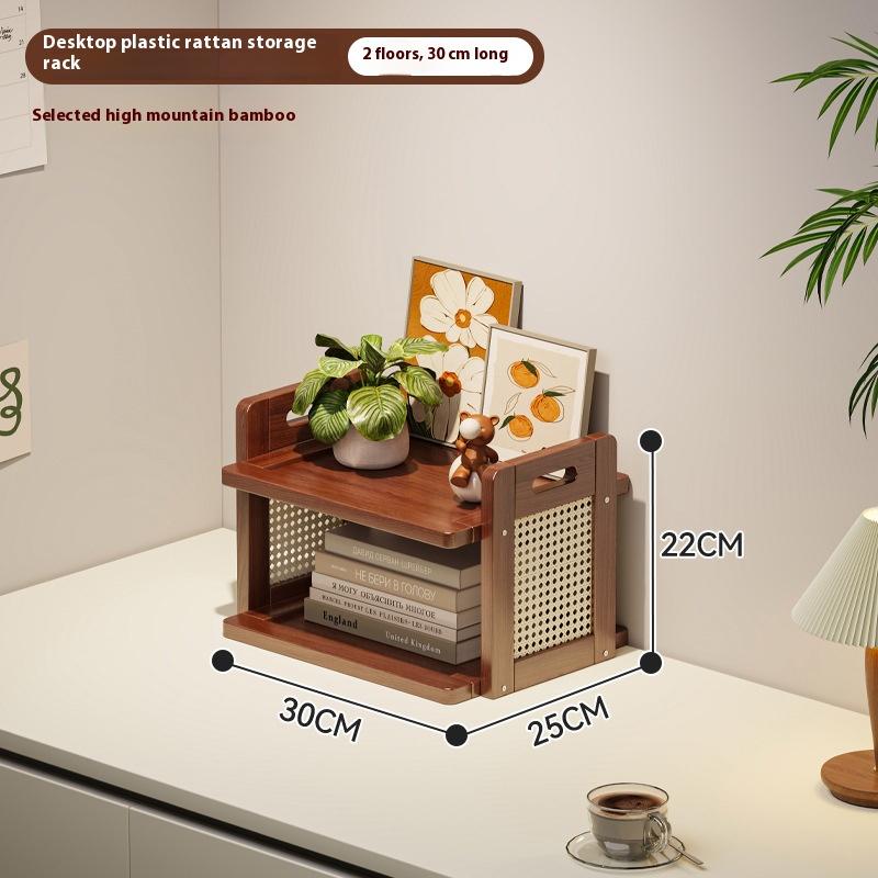 

Rattan Weave Storage Shelf Household Multi Layer Desktop Tea Cups Kitchen Tabletop Organizing Storage Rack Home Storage Gifts