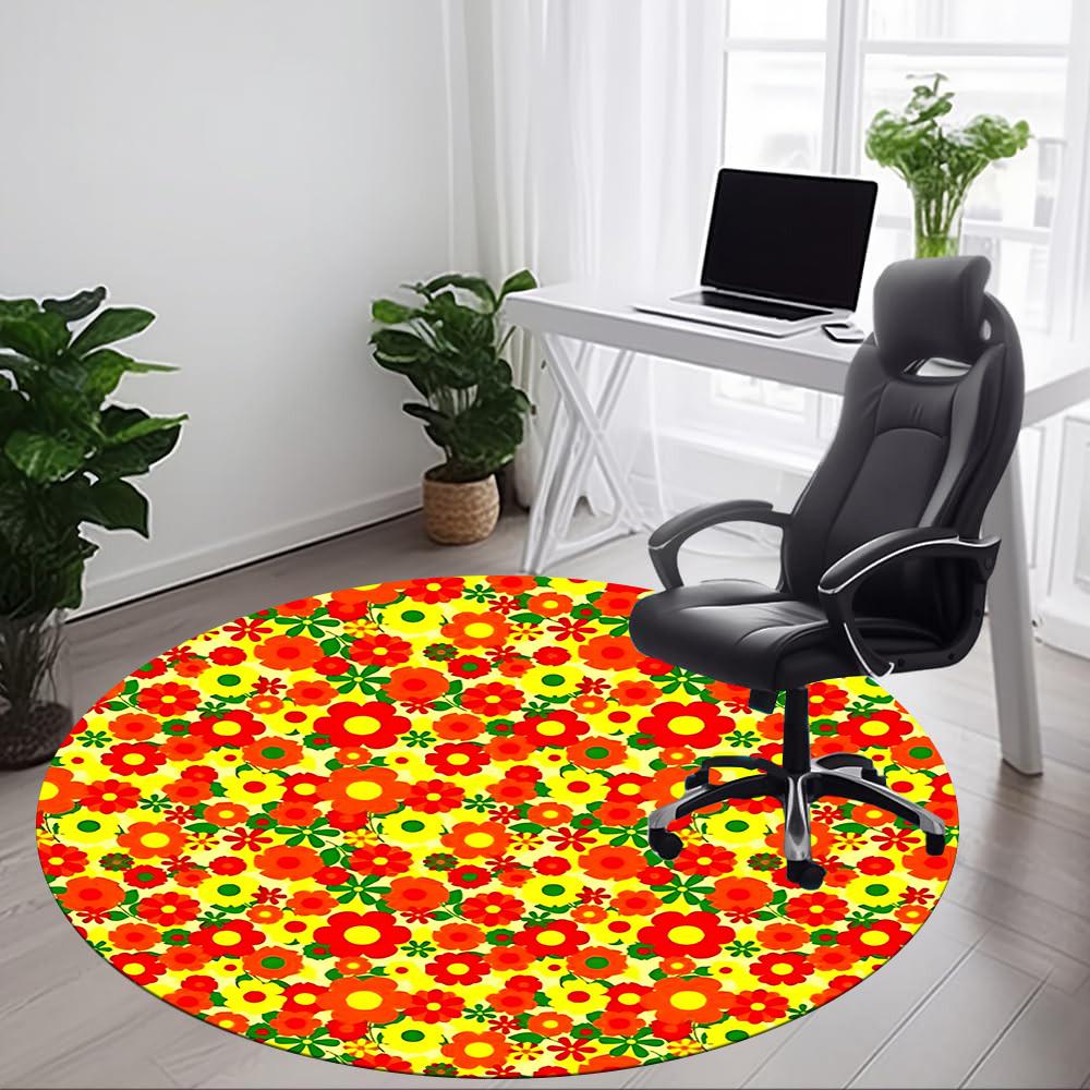 1pc Floral Pattern Chair Carpet for Office Non-Slip, Lightweight, Machine Washable Rug for Office, Room - Holiday Decoryy251016009