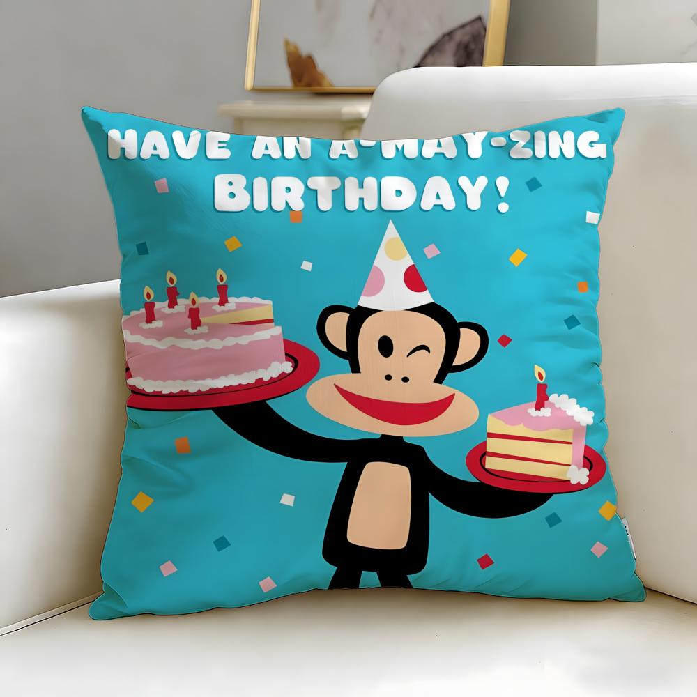 classic brand Paul Frank Cushion Cover Soft  EasyWash Pillow Case  Versatile for Couch Bed Travel and Office