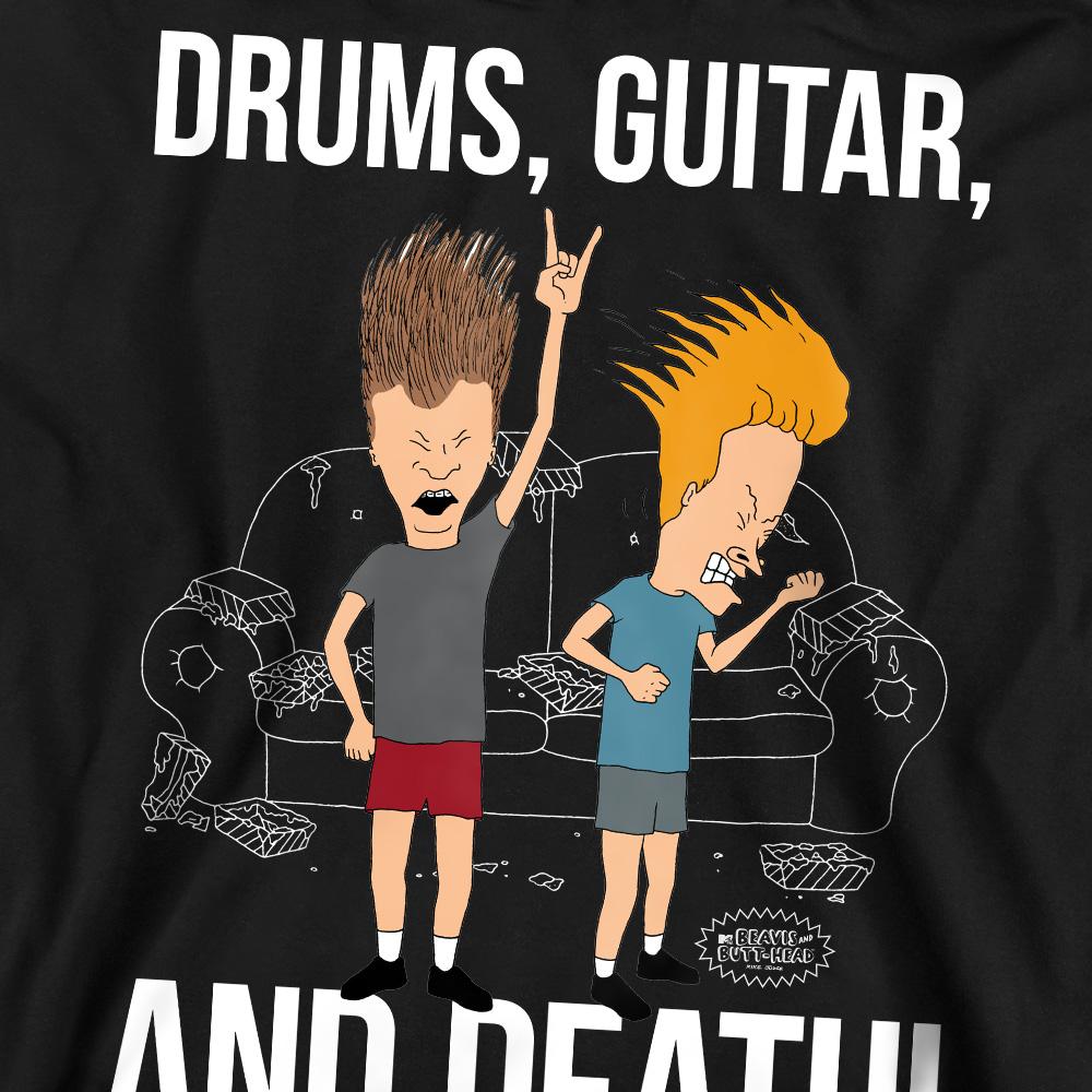 Beavis & Butthead Unisex Adult Drums Guitar & Death Sweatshirt