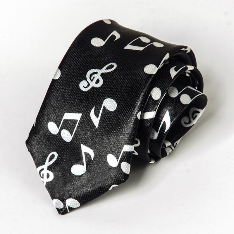 Korean Style Fashionable and Casual 5cm Piano Trendy Tie for Male and Female Students Note Personalized Music Narrow Tie