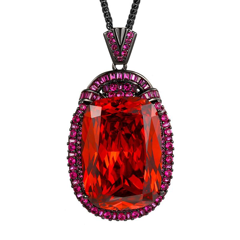 Jewelry Copper Bottom Gold-Plated Simulation Emerald Black Gold Retro Pendant Main Stone 20 * 28