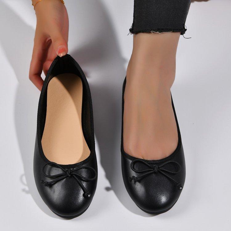 Zapatos Mujer Bailarinas Punta Redonda Casual Zapatillas Femeninas Vestido Enfermera Cómodos Nuevos Verano Sólido Goma PU Tela Ocio Calado Ho