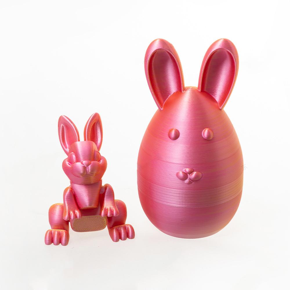 3D Printed Easter Rabbit Egg Set With Movable Joints Cute Easter Colourful Egg Home Decorations Kids Gifts Home Party Decor