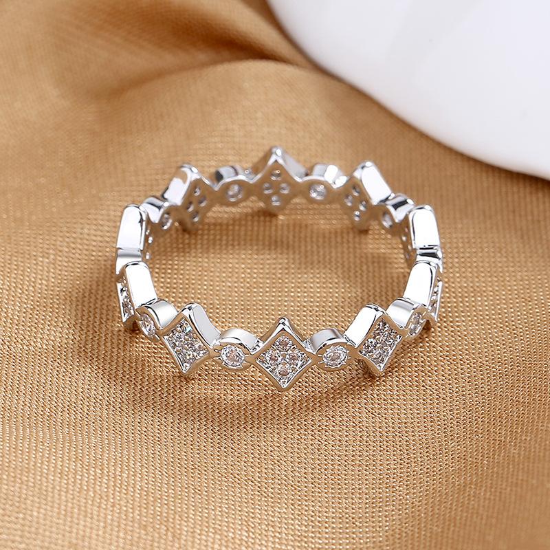 Lindon Klasyczny Stop Miedzi Cyrkon Pierścionek Damskie Biżuteria Ślubna Obietnica Party Prezent