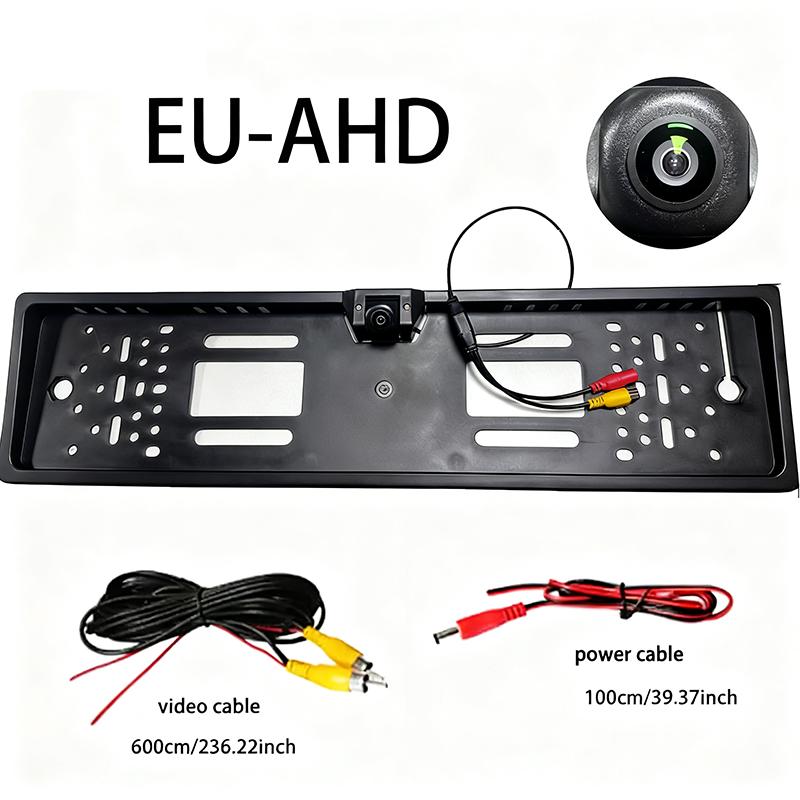 4/8/12LED European License Plate Rearview Camera Frame Reverse Backup Camera Night Vision for Truck Car SUV, Camper Pickup
