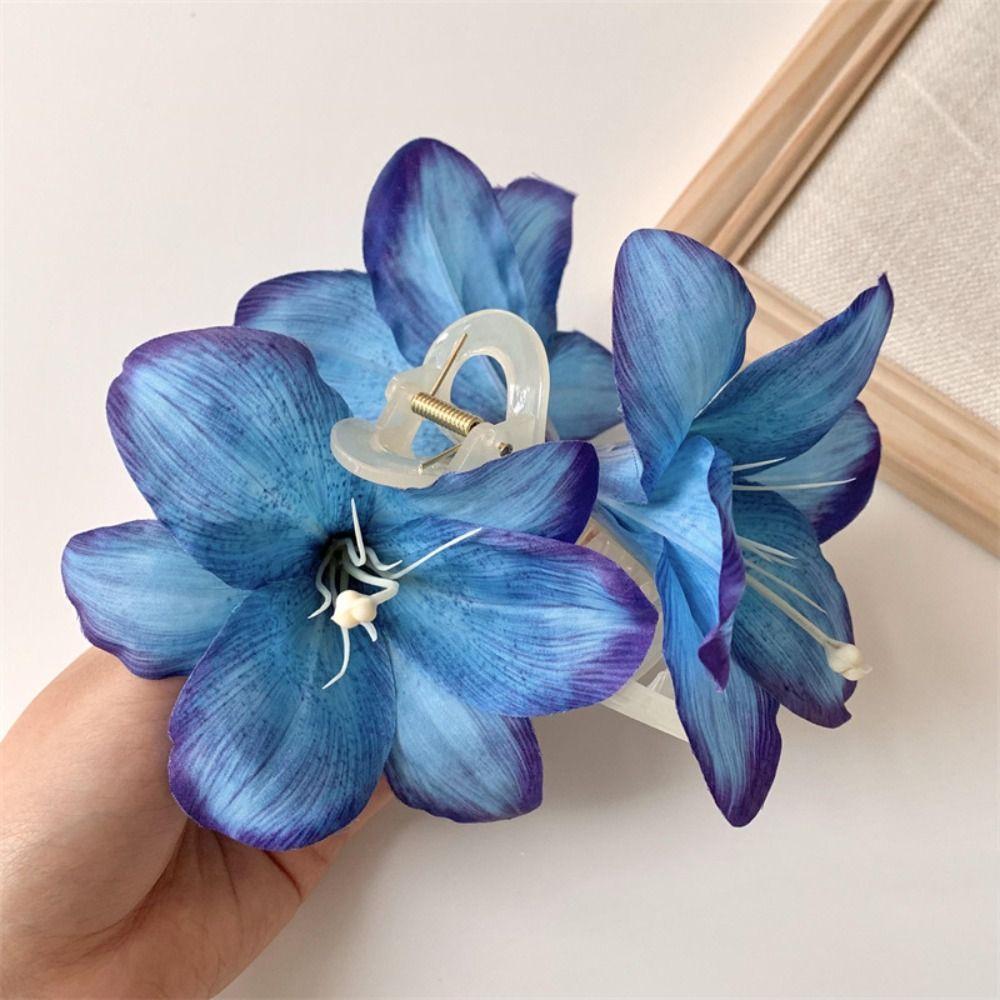 Ponytail Clip Lilium Flower Hair Claw Large Shark Clip Big Hair Claw Cute Calla Hair Clip  Daily