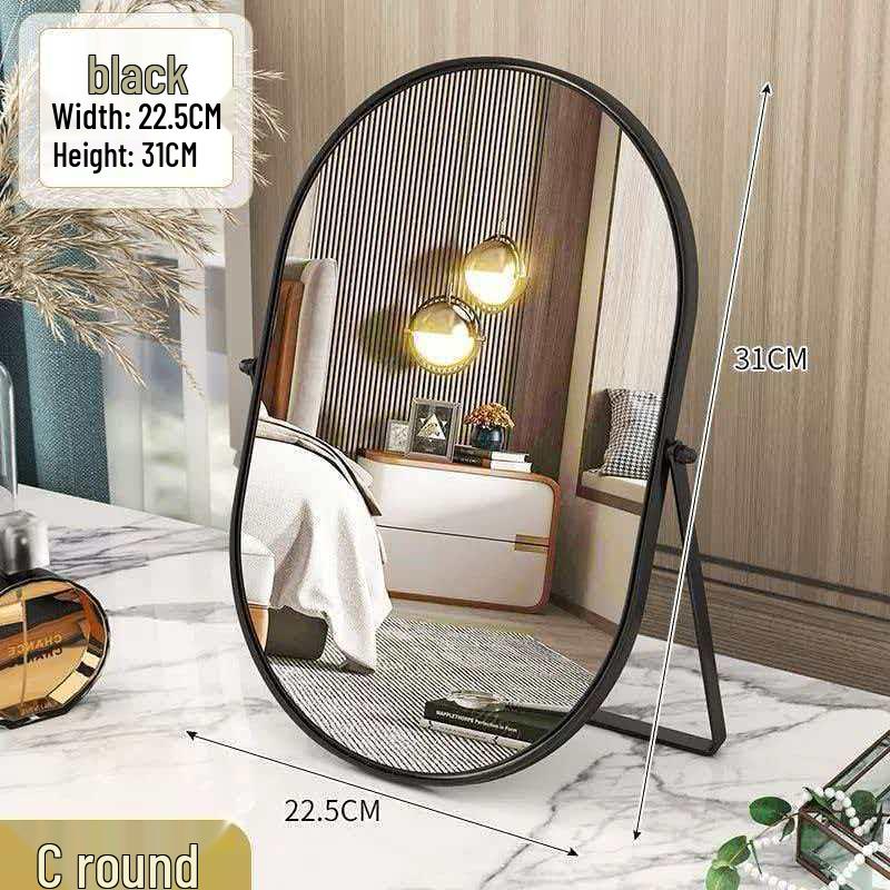 Elegant Rotating Makeup Mirror - Retro Style for Bedroom or Dormitory Dressing Table