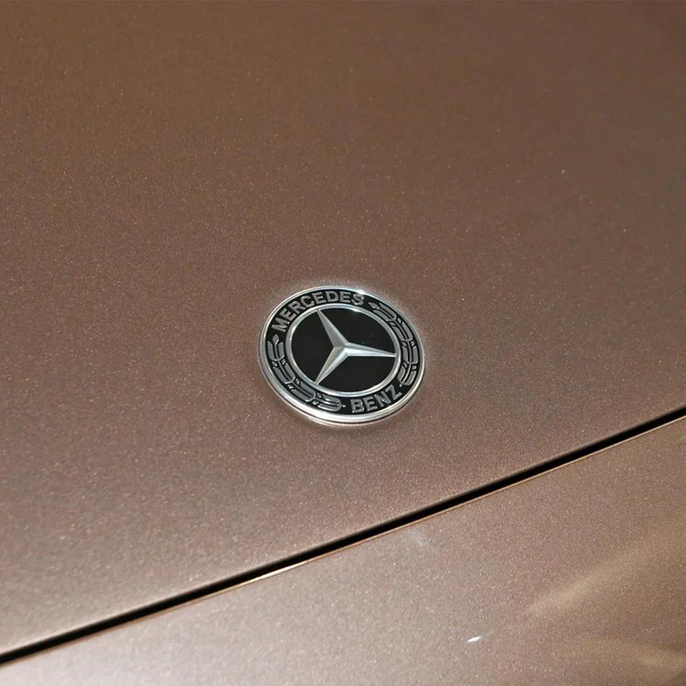 2025 Hot For Mercedes Benz Car Front Hood Emblem Sticker Bonnet Badge Car Accessories For Mercedes Benz W204 W124 W201 W202 W212