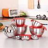 Classic Stainless Steel Salad Mixing Bowl Set Silicone Bottom Airtight Lids with Handle Slicer