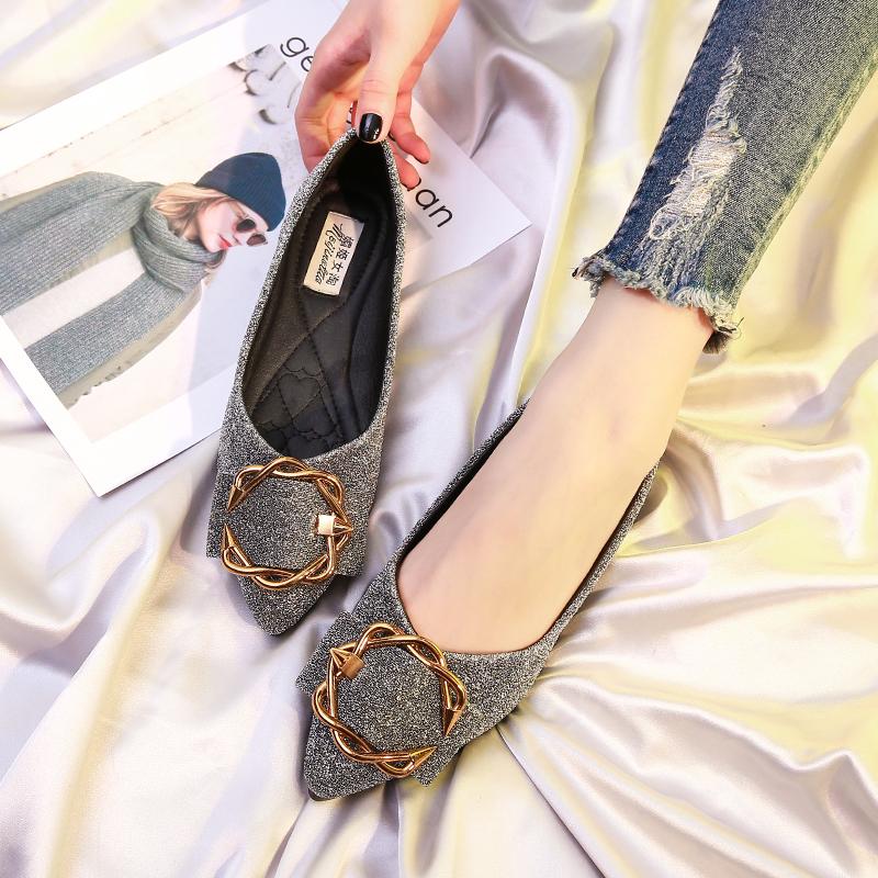 Fashion Sharp Pointed Flat Shoes for Women New Boat Shoes Spring and Summer 2025 Plus Plus Size Women's Shoes 41-43 Loafers Women