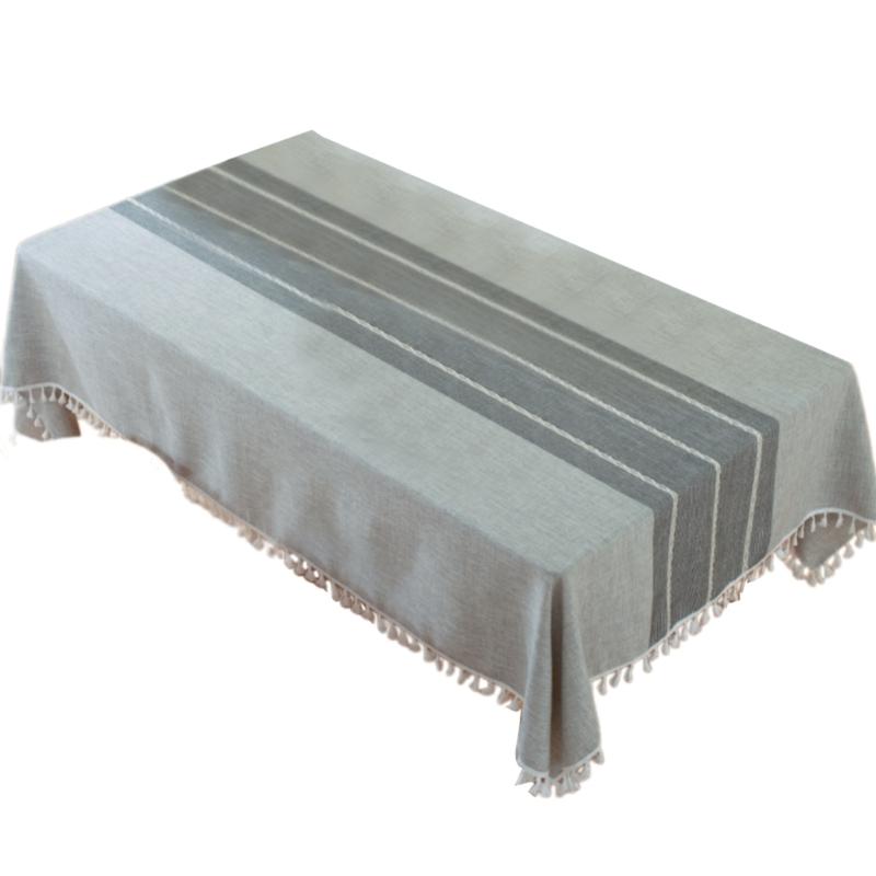Table Runner With Fringe Long Natural Tassels Table Cover Washable Poly Cotton Tablecloth For Family Gatherings